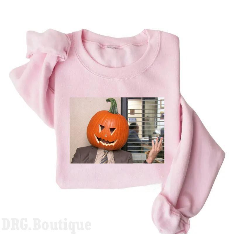 Pumpkin Head CrewNeck, Halloween 2024 Merch Women's Shirt, Halloween Gift Sweatshirt Cotton Fit