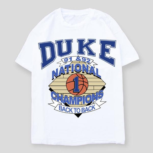 DUKE NATIONAL CHAMPIONS BACK TO BACK TEE, VINTAGE GRAPHICC TEES, VINTAGE TEE