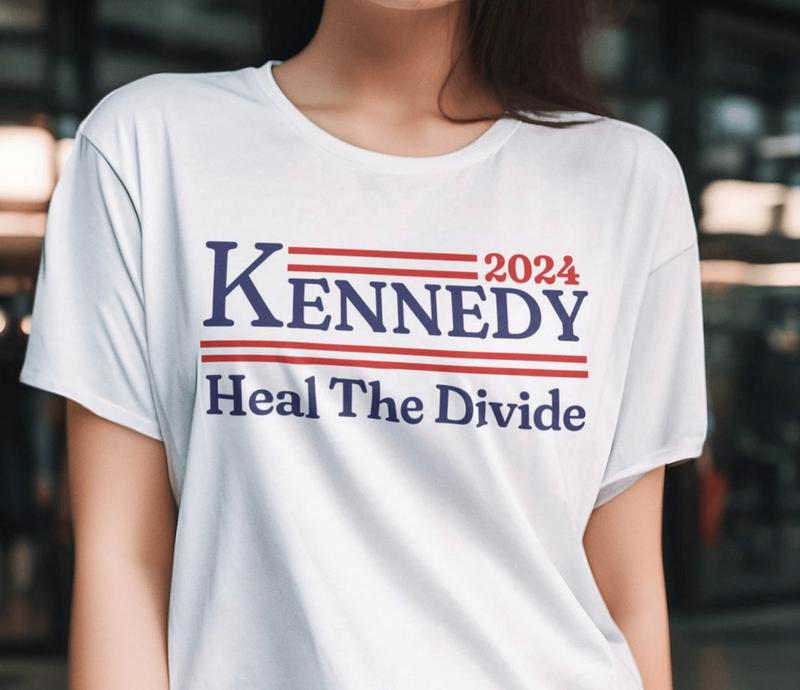 Rfk Jr For President 2024 T-Shirt, Heal The Divide, Robert F Kennedy Jr Kennedy Tee, Election Shirts, Unisex Cotton Tee