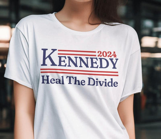 Rfk Jr For President 2024 T-Shirt, Heal The Divide, Robert F Kennedy Jr Kennedy Tee, Election Shirts, Unisex Cotton Tee