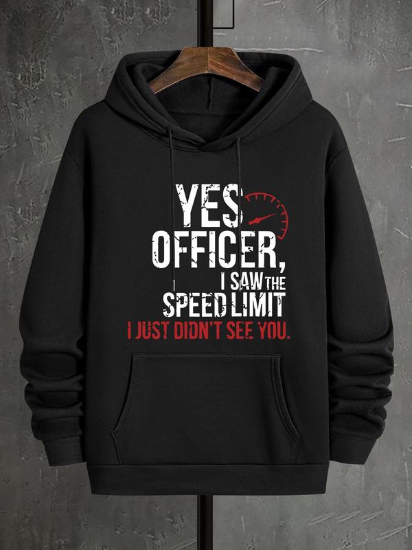 Men's Drawstring Hoodie with Letter Print, Regular Fit Sweatshirt for Daily Wear, Fashionable Spring & Fall Men's Clothing