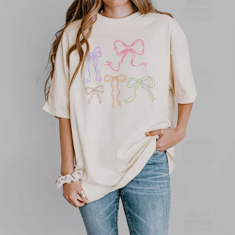 Coquette Bows Shirt for Her, Coquette Aesthetic, Bow Collage Tshirt, Ribbon Shirt for Girl, Comfort Tee Bows Coquette, Ribbon Graphic Tee Oversized, C