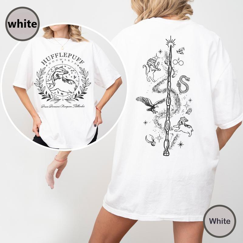 Vintage Hufflepuff T-shirt, Hogwarts Houses Tshirt, HP Wizard World Tee, Wizard School Shirt, Potterhead T-shirt Gift, Wizarding World Shirt, Wizard L