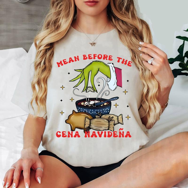 Mean Before The Cena Navidena Xmas Party Mexican Christmas T-Shirt