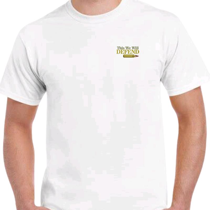 This We Will Defend Menswear T-Shirt, Statement Tee Casual Top, Crewneck Cotton Breathable Underwear Tshirt Shortsleeve