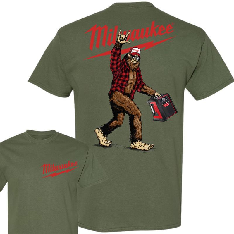 Big Foot Milwaukee Rock and Roll 2 sided shirt,  Big Foot basic shirt, Shirt Full Color Full Size for man and women