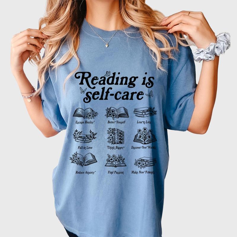 Reading Is Self Care Shirts, Book Lover Shirt, Shirt For Women, Read More Books Shirt, Gift For Book Lover, Bookish Mental Health Shirt, Mental Health