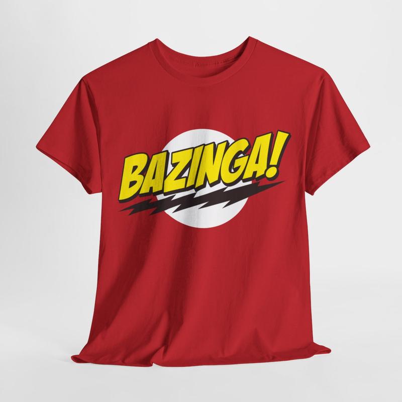 The Big Bang Theory Bazinga Super Logo Menswear  Cotton Streetwear T-Shirt