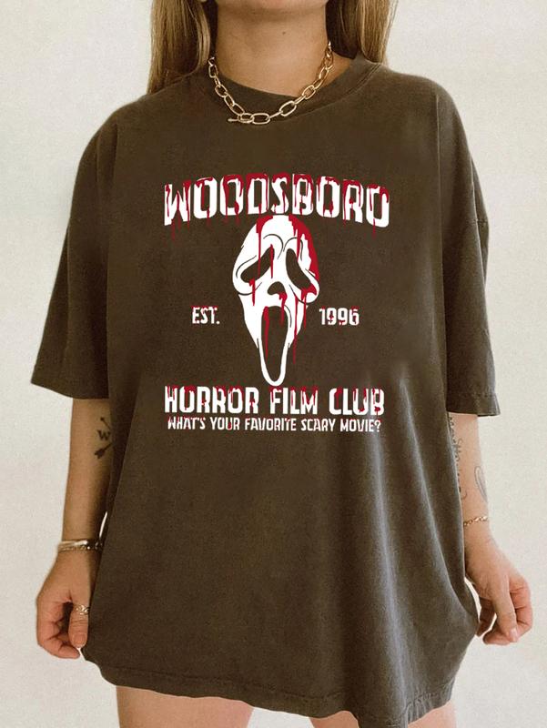 Woodsboro Halloween Sweatshirt, Halloween Film Club Sweatshirt, Woodsboro Scream Shirt, Scream Ghostface Sweater, Ghostface Halloween Sweater, Scary M