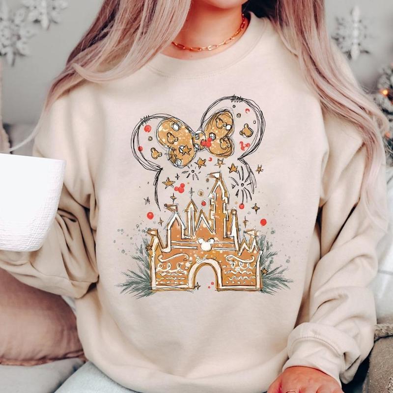 Gingerbread Castle Christmas Crewneck Sweatshirt, Hoodie, T-shirt, Cute Christmas Gifts