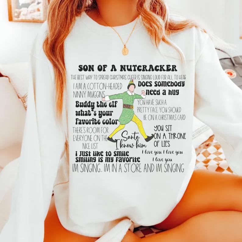 Christmas elf sweatshirt, elf sweatshirt, plus size Christmas, 2023 happy Christmas