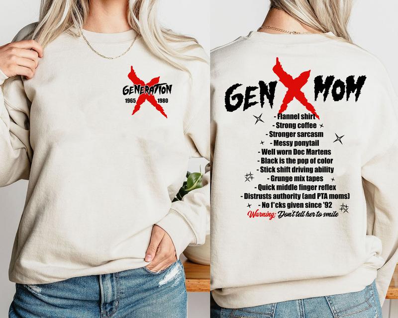Gen X Mom Shirt Raised On Hose Water, Generation X FAFO Two Side Tee for Proud Gen X Moms