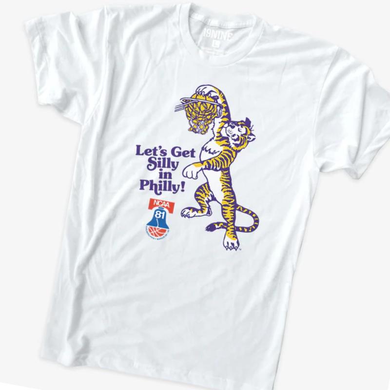 VINTAGE LSU SILLY IN PHILLY '81 CHAMPIONS TEE FINAL FOUR Menswear Top T-Shirt Cotton