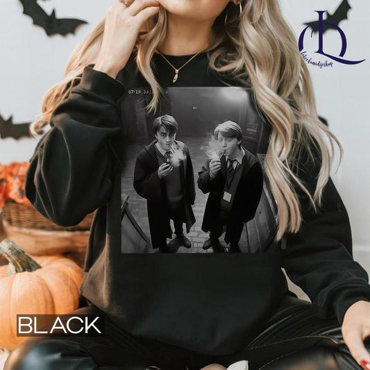 Harry and Ron Smoking Shirt, Funny Harry And Ron Shirt, Meme 90s Vintage Shirt, Potter Tshirt, Wizarding Fan, Birthday Gift Potter