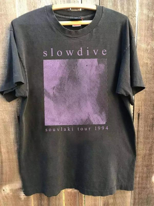 Comfort Colors Slowdive Tour 90s Vintage Shirt, Slowdive Band Short Sleeve Shirt, Vintage Graphic Tee, Music Tour Tee, Graphic Single Rap Hop Hip