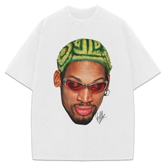 Dennis Rodman Zig Zag Green Hair Rodzilla 90's Vintage Design T-Shirt, Dennis the Menace Sweatshirt, The Worm, Music Lover Hoodie, Hip Hop Sweater, Ra