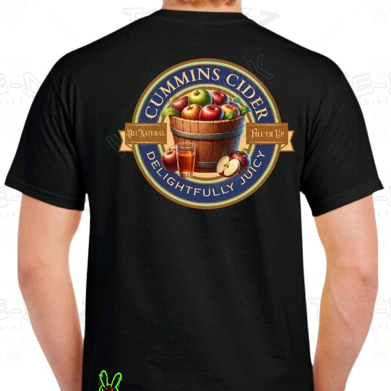 Cummins Cider - men's funny T-shirt- Menswear Casual Crewneck