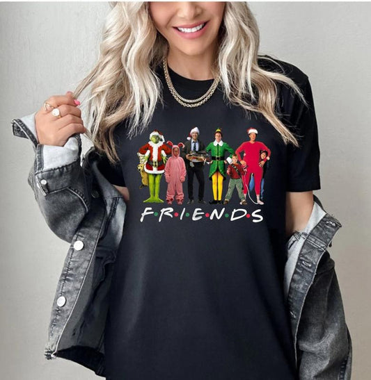 Christmas Friends Movie Characters Sweatshirt, Friends Movie Christmas Shirt, Vintage Movie Tee Shirt, Christmas Gift Sweater Comfort Cotton