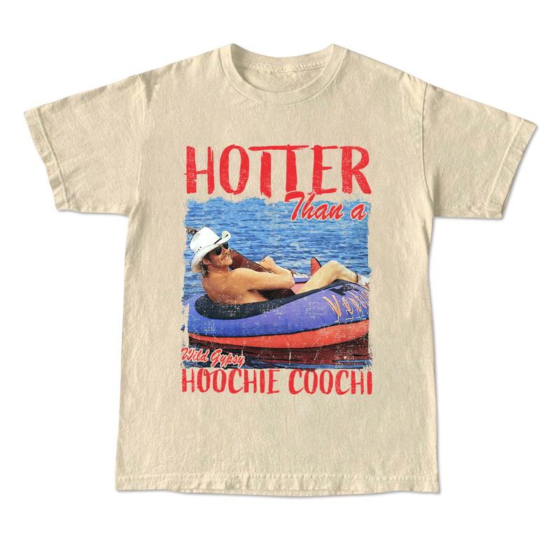 Hotter Than A Hoochie Coochie Shirt, Vintage Western Trendy Tee, Cowgirl Country Shirt, Retro Cowboy Shirt Menswear Birthday