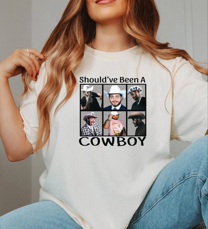 Shouldâ€™ve Been A Cowboy T-shirt Post Malone T-shirt White Cotton T-shirt