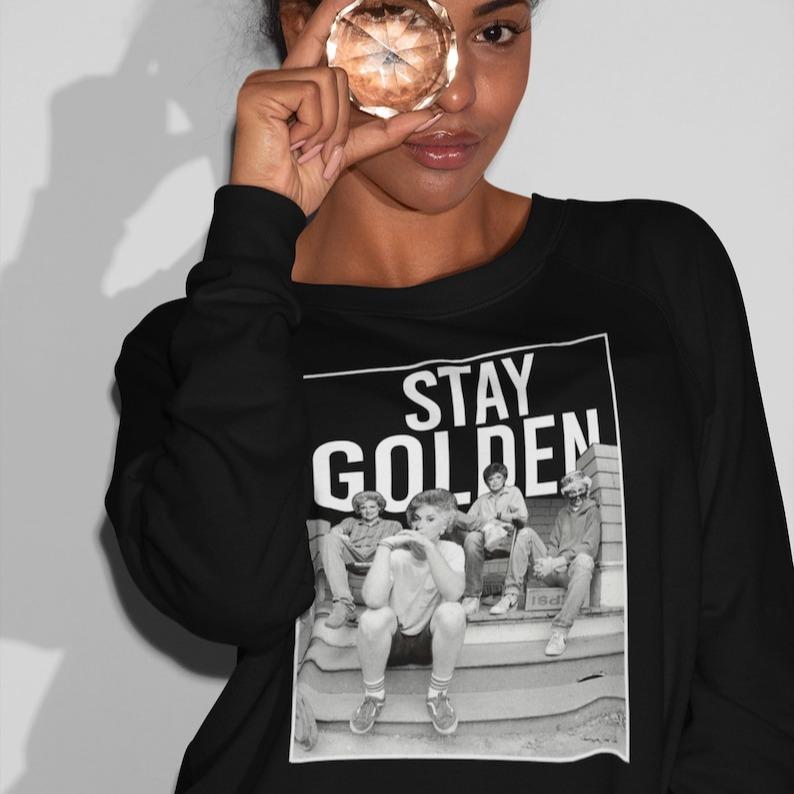 Stay Golden Golden Girls Vintage T-Shirt, Golden Girls Gifts Casual Collar Comfort Cotton