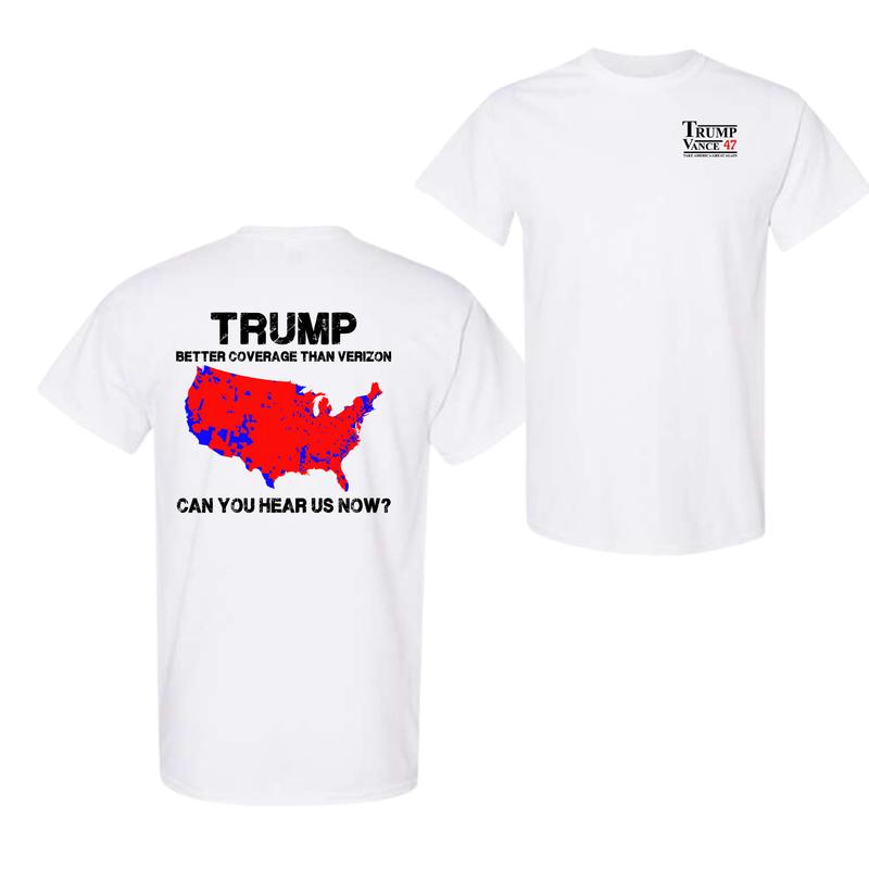 Trump Vance 47 Better Coverage Than Verizon Shirt - Unisex Cotton Menswear Womenswear