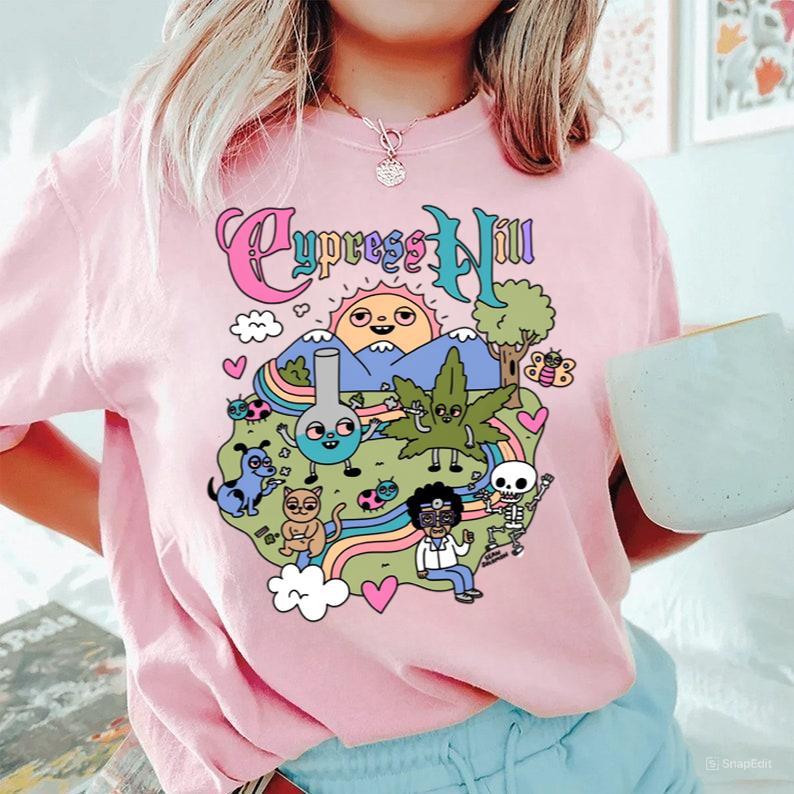 Cypress Hill - Happy Time T-Shirt Cute Rainbow Sunny T-Shirt Casual Cotton