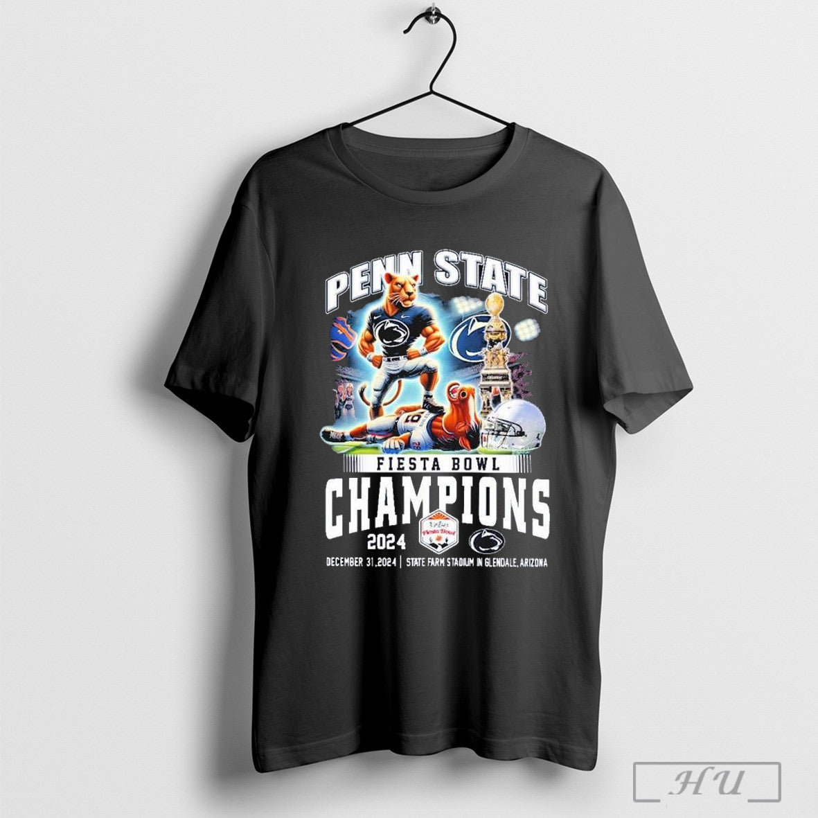 Penn State Nittany Lions Denver Broncos Fiesta Bowl Champions 2025 Mascot T Shirt
