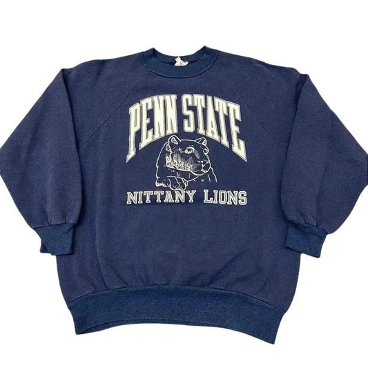 Vintage Style 1980s Penn State Nittany Lions NCAA T-Shirt Sweatshirt Pullover Hoodie Reprinted Gift For NCAA Fans Cotton Menswear