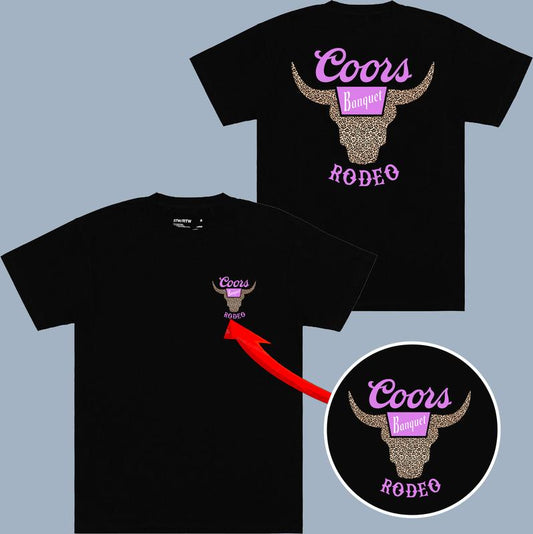Coors Rodeo Purple Leopart T-shirt - Men's And Women's Choices - Find Your Look - Colorful Varieties - Fit For All Sizes - High Performance Apparel