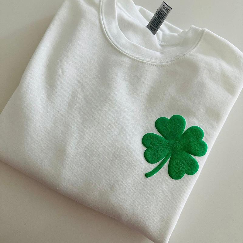 Shamrock St Patricks Day Puff Print Sweatshirt, Love Clover Hoodie, Shamrock Sweatshirt, St Patrick's Day Sweatshirt, St. Patrick's Day Gift, Clover S