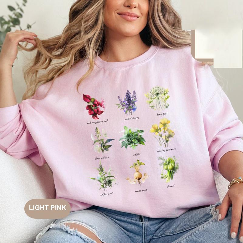 Women's Reproductive Health Herbs Sweatshirt, Herbalist T-Shirt Crewneck Hoodie, Women's Rights Shirt, Feminism Tee, Womenswear Comfort Casual