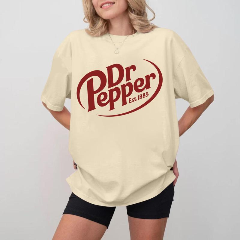 Dr. Pepper T-Shirt, Est. 1885 Unique Graphic Tee, Quirky Historical Soda Content for Fans, Playful Gift for Soft Drink Lovers