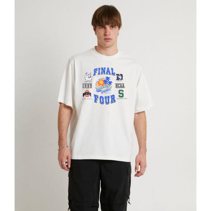 Vintage NCAA Final Four 1999 Duke Ohio State Michigan Connecticut T-Shirt Cotton Short-sleeve Retro Streetwear Tshirt Menswear Top