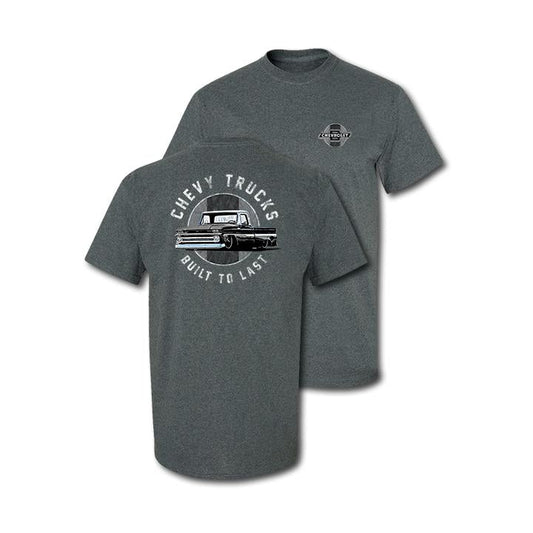 Chevy Trucks Built to Last Vintage Graphic T-Shirt – Cotton Crewneck Casual Fan Tee