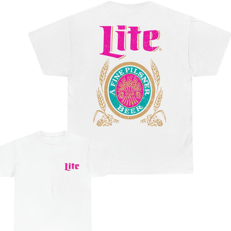 Miller Lite T-shirt, 2 Sides T-Shirt, Full Color, S to 3XL Sizes