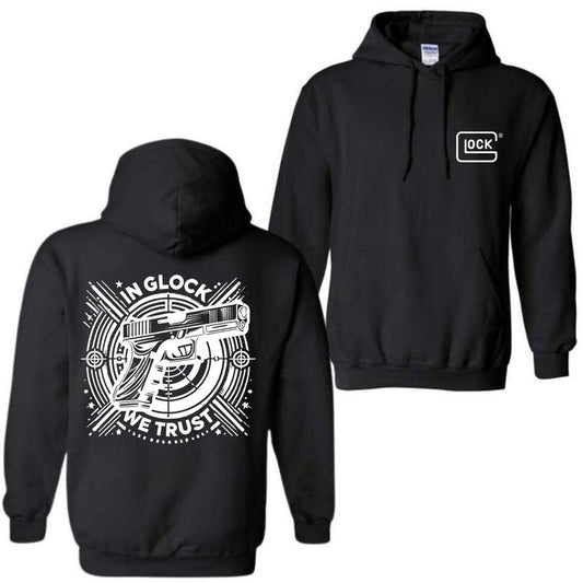 In Glock We Trust Double Sided Hoodie for Men and Women - Classic Fit - Menswear,Unisex Hoodie,Glock Shirt Sweatshirt Pullover