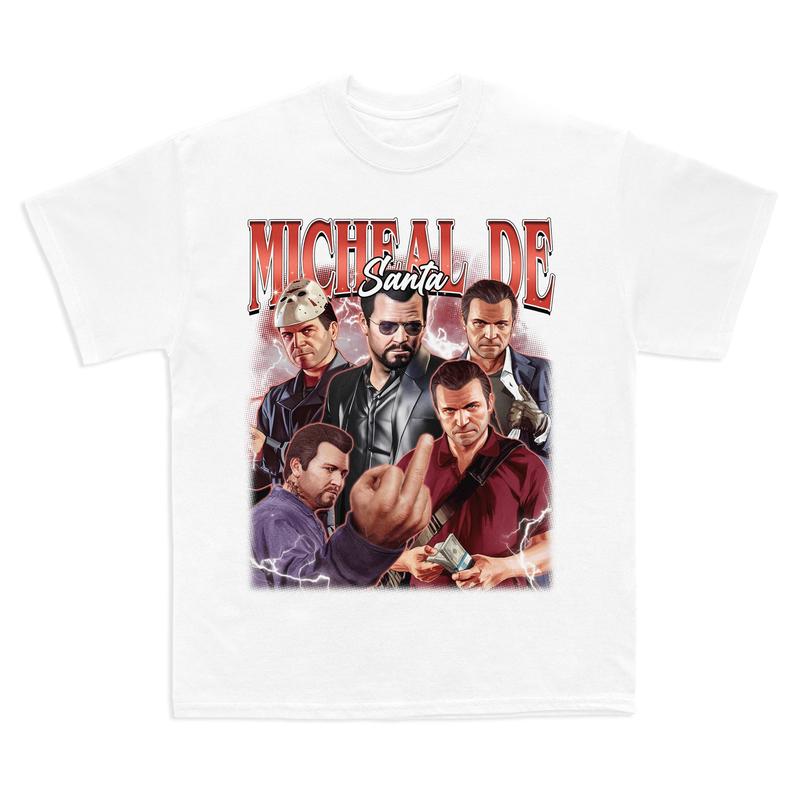 Micheal De Santa Vintage T-Shirt, Micheal De Santa GTA Shirt, Gift For Movies Lovers Casual Clothing Fabric  Sweatshirts Womenswear