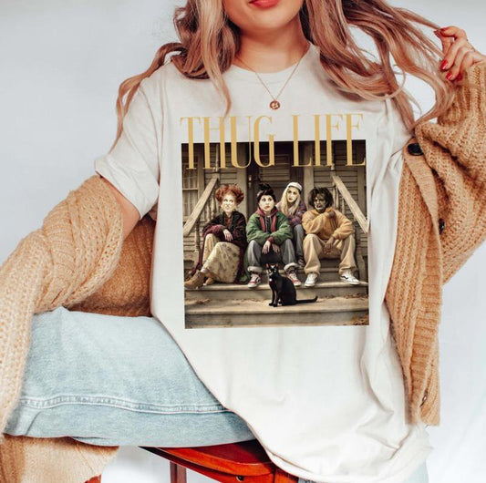 Thug Life H0cus P0cus Halloween Gildan T-Shirt, Sweatshirt, Hoodie, Full Color, For Men, For Women, Casual, Classic Fashion, Full Sizes, Tee Print