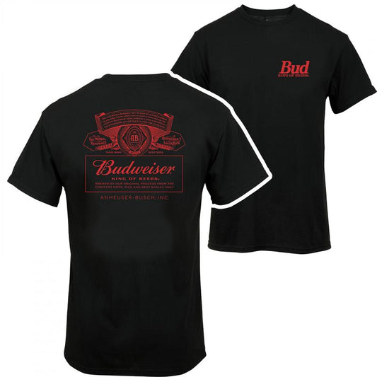 Budweiser Can Label Unisex Blend Heavy T-shirt - 2 Side - Adventure Ready - Fashion For All Genders - Every Size Available - Fashion For All - Variety
