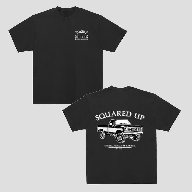 Vintage Vibe 2 Sides Squared Up 1973 GMC Sierra Men's Cotton Tee Old School GMC Tee Gift for Him Truck Shirt Classic GMC Truck Casual Menswear Streetw