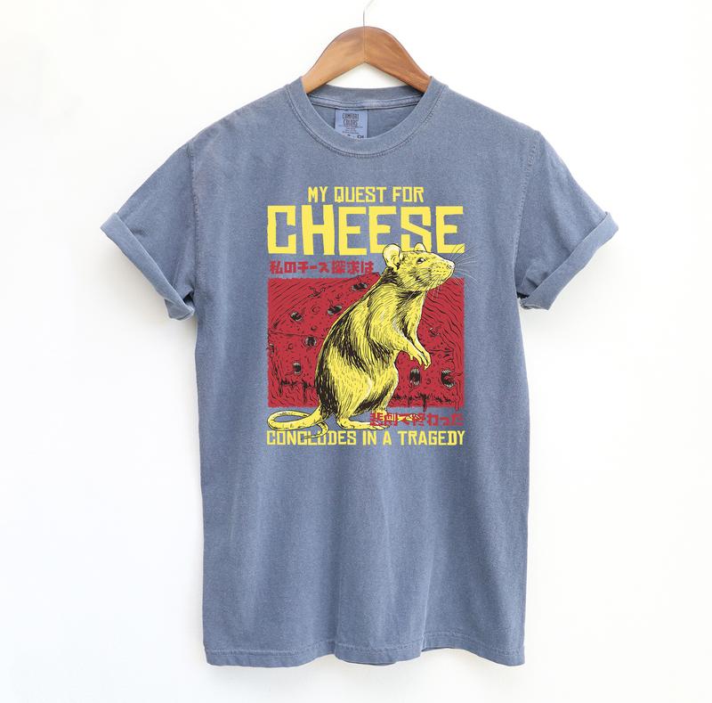 My Quest For Cheese T Shirt, Funny Mouse Comfort Colors T-Shirt