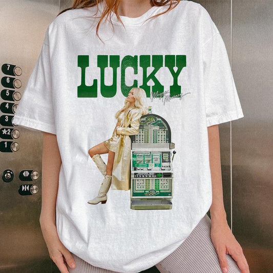 Megan Moroney lucky girl superstar pose shirt