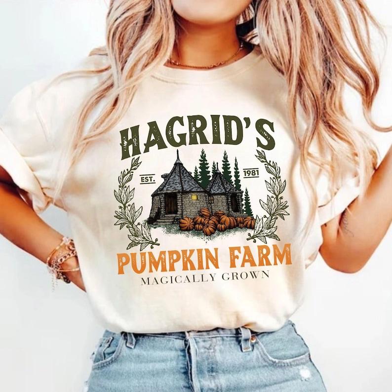 Hagrids Pumpkin Farm Halloween Sweatshirt T-Shirt Hoodie, HP Fan Gift for Potterhead, Pumpkin Patch Shirt, Halloween Weasley Sweater, Pumpkin Farm Swe