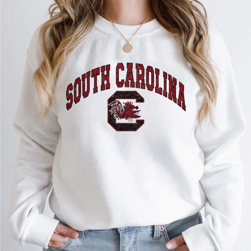 South Carolina Gamecocks Vintage Football NCAA Trendy Sweatshirt, University of South Carolina Unisex Football NCAA Shirt, Gift For Men, Gift For Girl