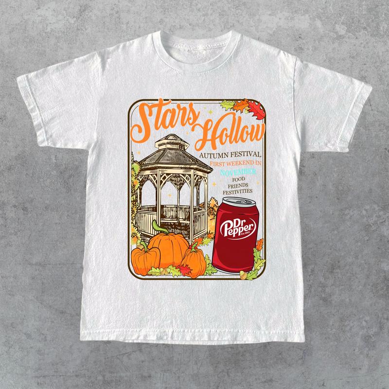 Stars Hollow Connecticut 1779 Shirt, Gilmore Girls Shirt, Autumn T-shirt, Dr pepper Tee, Full Color, For Men, For Women