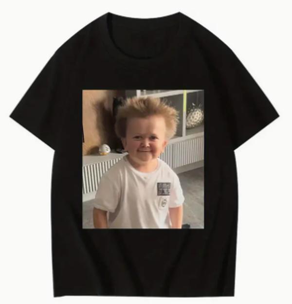 Hasbulla Meme Graphic T-shirt, Boy Cute Meme T-shirt, 100% Cotton, Crew Neck, Slight Stretch, Breathable & Wear-Resistant, All-Season Short Sleeve Tee