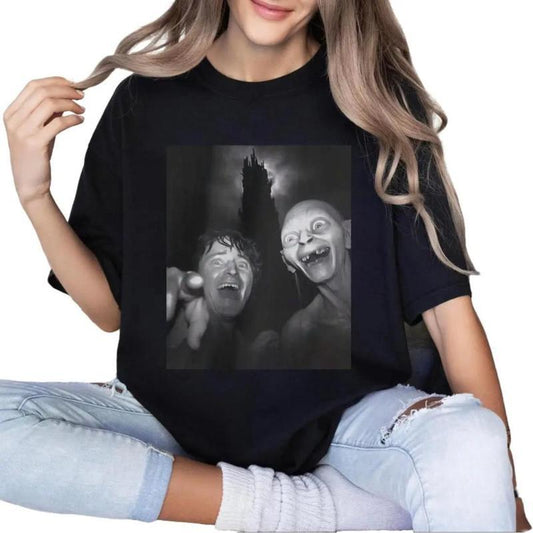 Lord Of The Rings Pippin & Gollum Graphic Tee, Funny Gandalf Hoodie, LOR Unisex T-Shirt, Gift for Fans, Middle-Earth T-Shirt