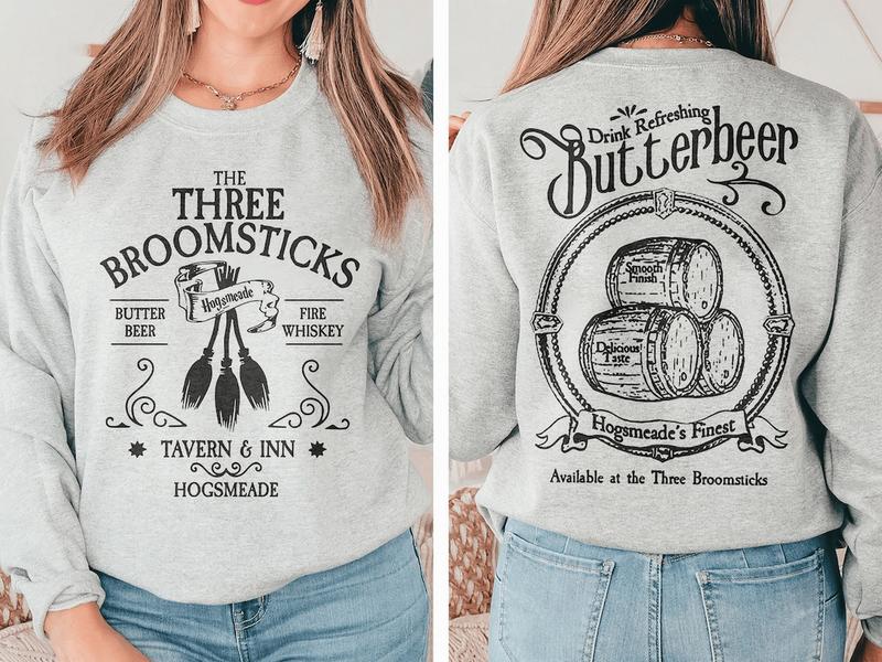 The Three Boomsticks Sweatshirt, Butterbeer Harry Potter Shirt, Wizard Shop, Broomstick Wizard Shirts, Wizard World, Universal Trip
