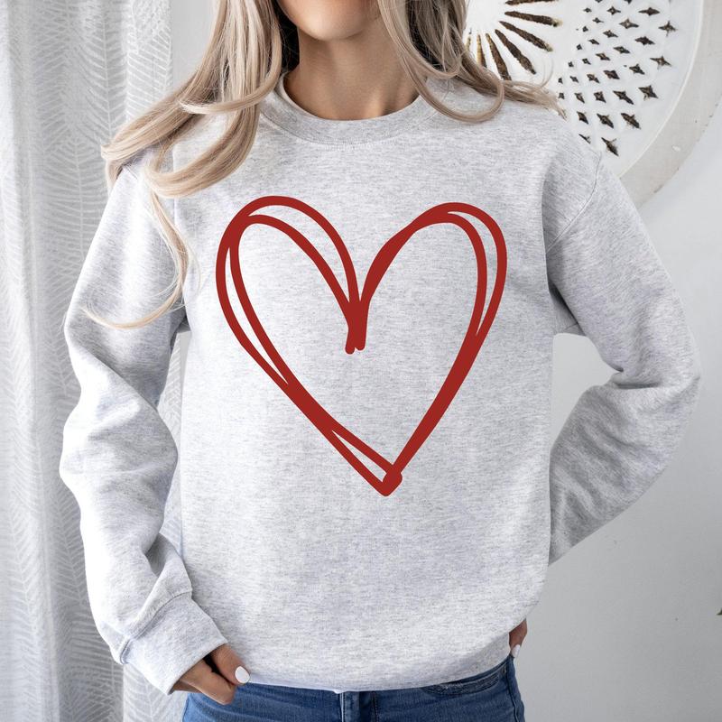 Double Heart, Sketch, Doodle, Love, Sweatshirt, Valentine's Day